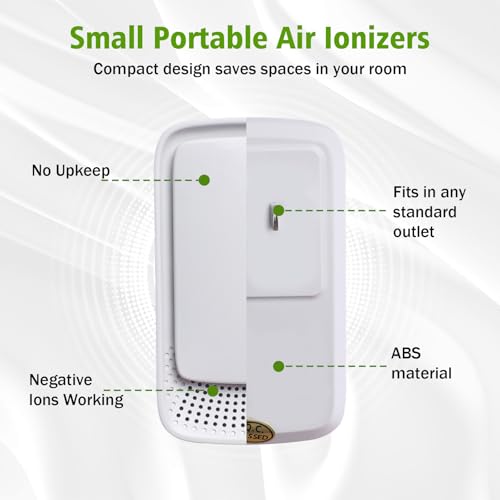 4-Pack Portable Air Ionizers - Quiet Negative Ion Purifiers