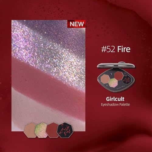 GIRLCULT 4-Color Eyeshadow Palette - Matte & Glitter Quad