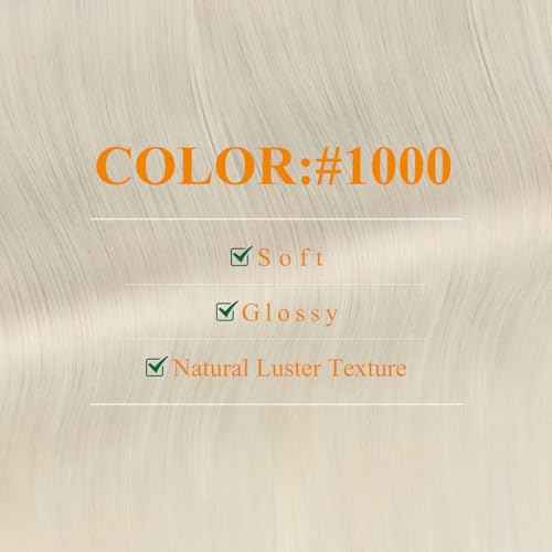 Easyouth Tape in Hair Extensions Human Hair Blonde Tape in Human Hair Extensions White Blonde Invisible Tapes in Real Human Hair Extension 20 Inch 50G 20Pcs