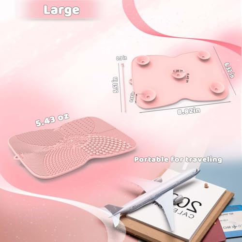 Silicone Makeup Brush Cleaner Pad with Suction Cup, 8 Textures