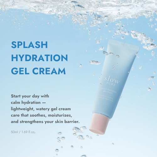 slowpure Splash Hydration Gel Cream - Lightweight Water Gel & Non-Greasy - 65% Birch Sap & 7 Hyaluronic Acids for Instant Cooling & Moisture | Korean Skincare (1.69 fl.oz, 50ml)