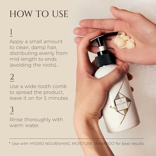 HADAT Hydro Nutrient Nourishing Conditioner ? Professional Salon Formula with Biotin, Sea Minerals & Coconut Oil ? Deep Moisture, Shine & Restoration for Dry, Damaged or Frizzy Hair (8.45 Fl Oz)