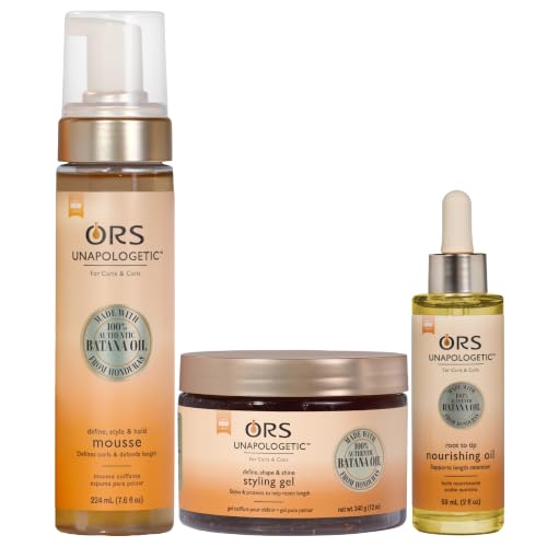 ORS Unapologetic Hold Mousse, Styling Gel & Oil Bundle