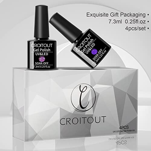 Croitout Jelly Gel Nail Polish Fall Colors, Crystal Translucent Gel Polish Set, Trendy Pigmented Daily Gel Nail Kit, UV LED Soak Off Nail Polish Gel, Best Gift for Women Girlfriend 6 x 7.3ML