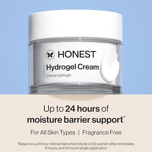 Honest Beauty Hydrogel Cream with Hyaluronic Acid | Lightweight, Moisturizing Water Cream | Gentle for Sensitive Skin, Fragrance Free, Vegan | 1.7 fl oz