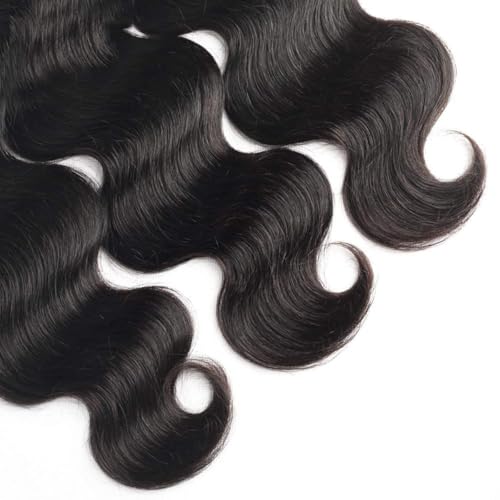 Human Hair Bundles 12 14 16 Inch Body Wave Unprocessed Brazilian Virgin Hair #1B Black