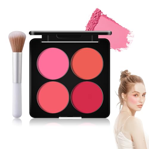 4-Color Blush Palette with Brush - Matte & Shimmer