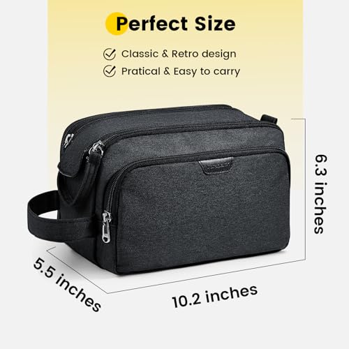 Vorspack Black Medium Travel Toiletry Bag with Organized Compartments