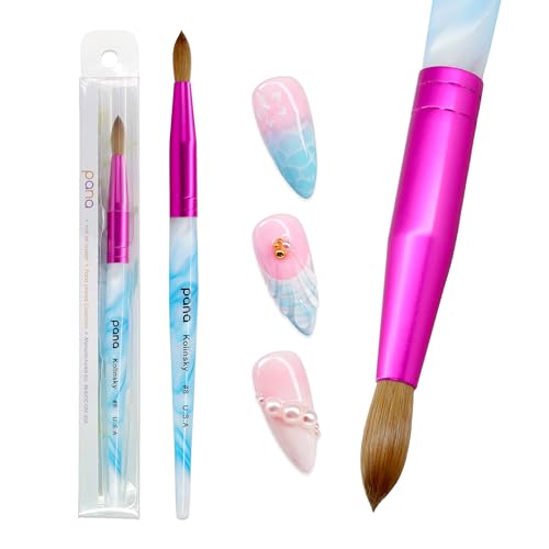 PANA Pure Kolinsky Hair Acrylic Nail Brush - Size 8 Round Nail Art Brush