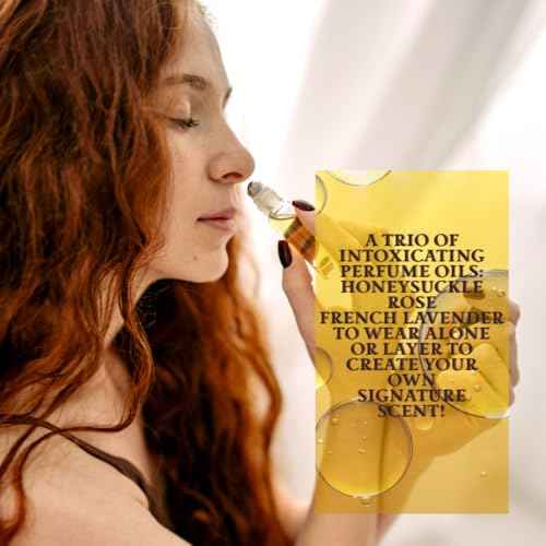 Botanical Perfume Oil Gift Set ? Rose, Honeysuckle & Lavender Roll-Ons | Natural Jojoba-Based Fragrance Trio, 10ML Each