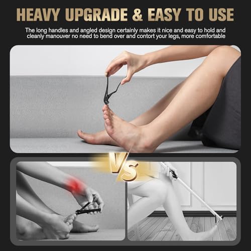 Ergonomic Long Handle Nail Clippers for Thick Toenails