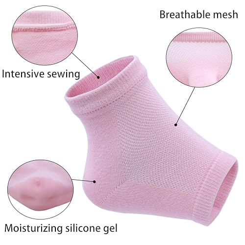 Moisturizing Heel Socks for Dry Cracked Feet - 2 Pairs