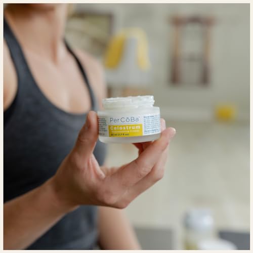 PerC?Ba Colostrum Rejuvenating Cream - Anti-Aging Face, Neck & Hand Moisturizer with Vitamin A, E, and Jojoba - Non-Greasy Hydrating Cream for Radiant, Youthful Skin - 1.7 fl.oz.