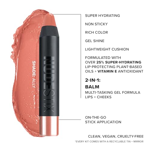 Nudestix Nude Natural Lips Kit ? 3-Piece Mini Gel Color Lip + Cheek Balm Set in Hydrating Nude Shades | Co-Founder Curated, Glossy Finish, Vegan & Clean Beauty | Limited Edition Lip Set