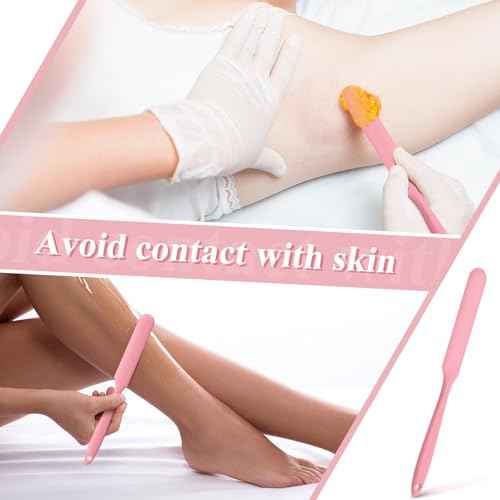 Patelai Non Stick Wax Spatulas Silicone Waxing Sticks Waxing Applicator Hair Removal Large Reusable Scraper Large Area Hard Wax Sticks for Home Salon Body Use Mixing Resin(Sun Pink)