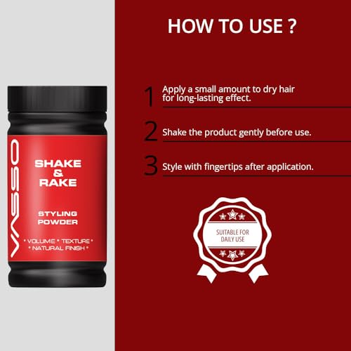 Vasso Shake & Rake Styling Powder for Men - Matte Finish