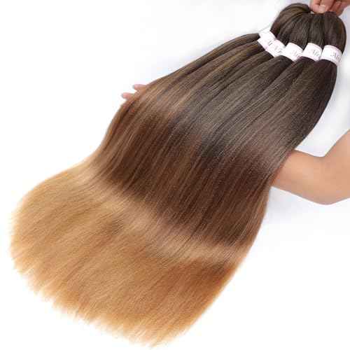 Alrence Pre Stretched Braiding Hair Long Braid 16 Inch 8 Packs Professional Braiding Hair Extensions Synthetic Crochet Twist Braids (16 Inch, 1B/30/27)