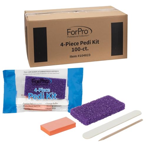Disposable 4-Piece Pedicure Kit - 100 Individually Packed Sets