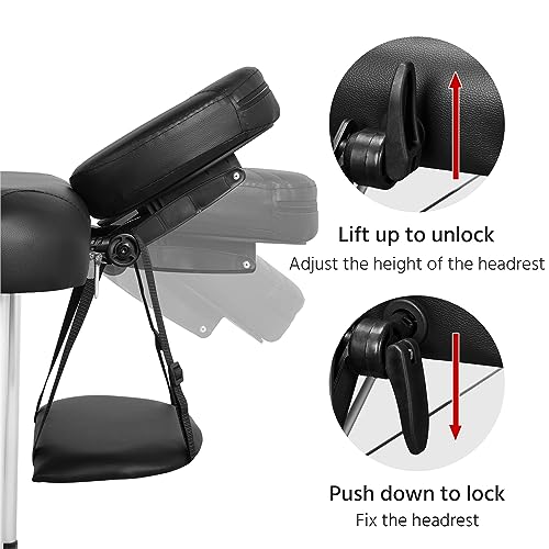 Yaheetech Portable Folding Massage Table | Adjustable Height & Backrest