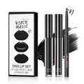 3-in-1 Black Velvet Lipstick Set with Liner & Gloss