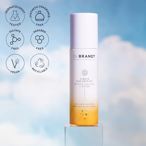 Dr. Brandt Bright This Way Liquid Sun Shield - 100% Mineral SPF 50 Sunscreen - Lightweight Lotion with Invisible Finish - 1.7 fl oz