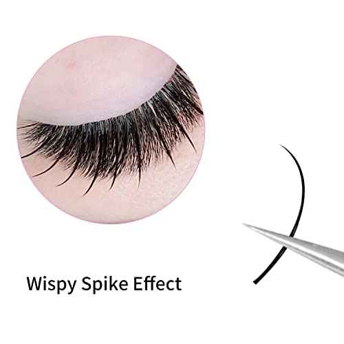 VEYES INC Spikes Lash Extensions, Premium Eyelashes Tray, Professional Supplies for Lash Techs 0.07CC Curl 8-16mm Mixed Length Matte Black