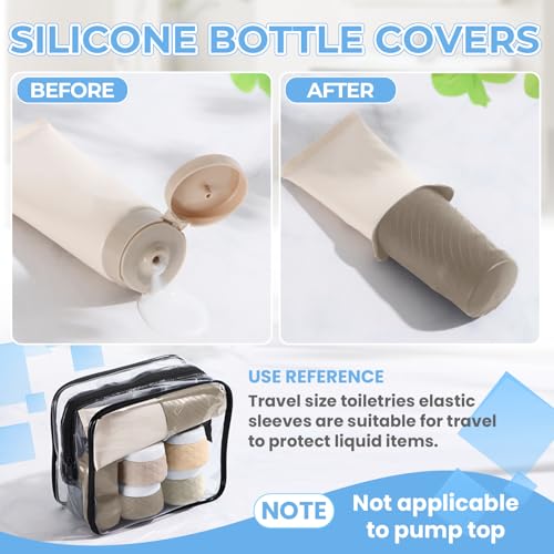 Silevoler Cream Travel Bottles Set - 16pcs TSA-Approved Silicone Toiletry Containers