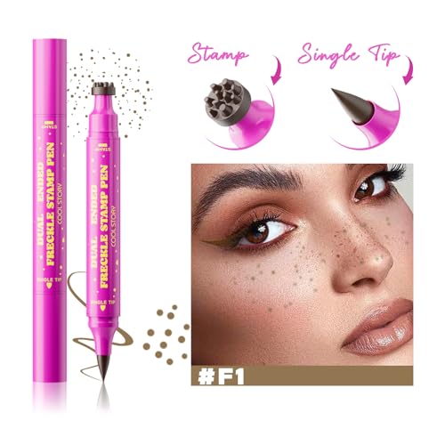 COOL STORY Dual Ended Freckle Stamp Pen - Waterproof Long-Lasting Face Makeup Tool, 4 Natural Shades