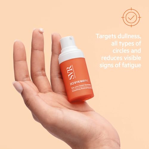 SVR C Biotic Eye Contour Cream. 5% Vitamin C Moisturizer for Puffiness, Dark Circles, Brightening & Even Skin Tone. Vegan, Made in France, 1 Fl. Oz.