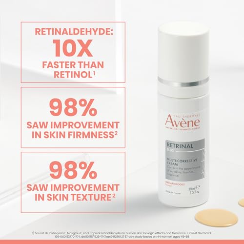 Av?ne Retrinal Intensive Multi-Corrective Cream, Retinal Face Cream Formulated with Retinaldehyde, Niacinamide & Hyaluronic Acid, Anti-aging Cream Visibly Reduces Wrinkles & Fine Lines, 1 Fl Oz