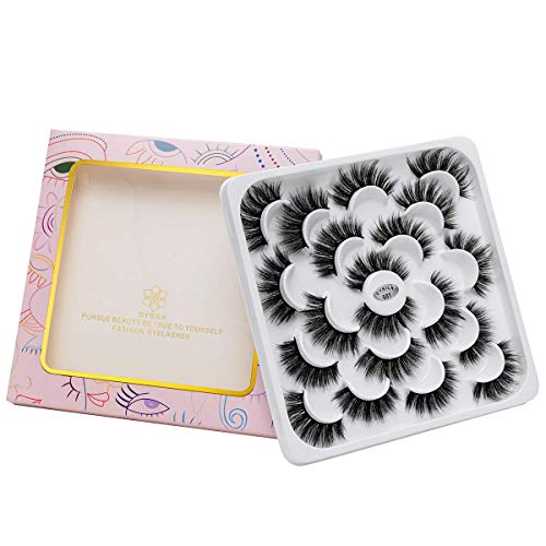 DYSILK Mink Lashes Wispy 6D Fluffy 18mm - 10 Pairs Reusable