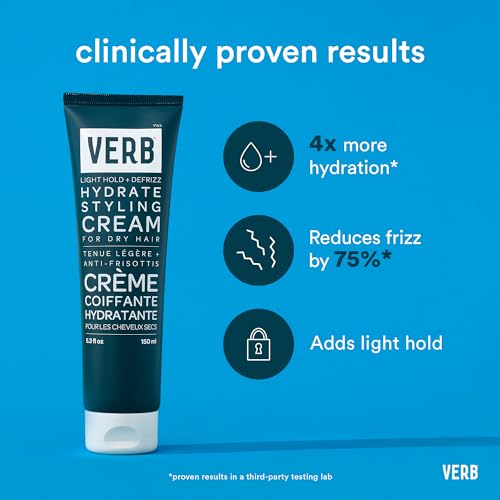 VERB Hydrate Styling Cream - Smooth + Reduce Frizz for Dry + Frizzy Hair - Amber + Warm Jasmine Scent
