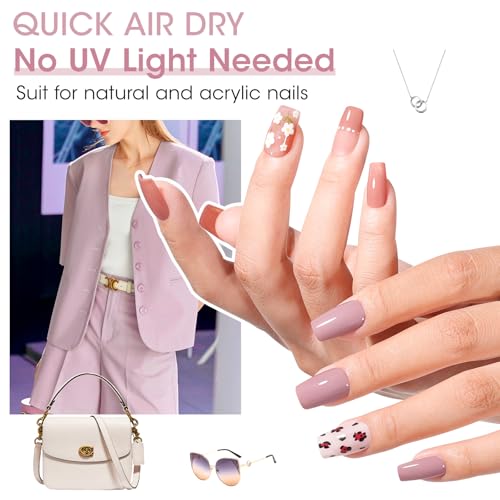 GELLEN Nude Nail Polish Set - Quick Air Dry HEMA Free Neutral Tones