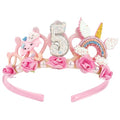Pink Flower Crown Headband for Girls' 5th Birthday Party