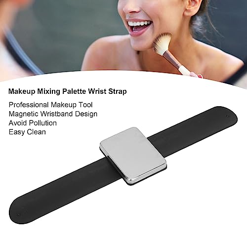 Cosmetic Mixing Palette,Makeup Mixing Palette Wrist Strap,with Magnetic Mixing Palette and Silicone Wristband,Easy Clean,Convenient Color Mixing,Suitable For Nail Salon