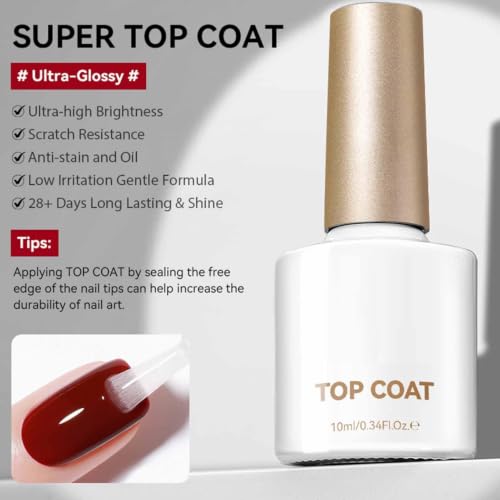 Non-Sticky Gel Top Coat – Shiny Water Drop Finish for Nails