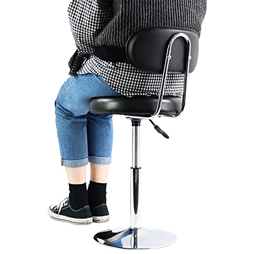 Black PU Leather Swivel Salon Chair with Backrest