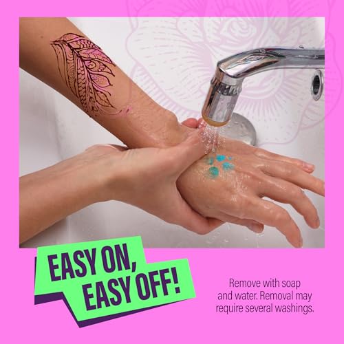 Henna Temporary Tattoo Kit with Markers & Stencils – Skin-Safe, Long-Lasting Body Art for Girls & Adults