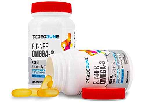 PEREGRUNE Runner Omega 3 Fish Oil – Triple Strength Nutritional Sport Supplement - Helps Support Heart & Joint Health for Running with Omega- EPA & DHA - 1000 mg, 1 Month Capsules for Men and Women