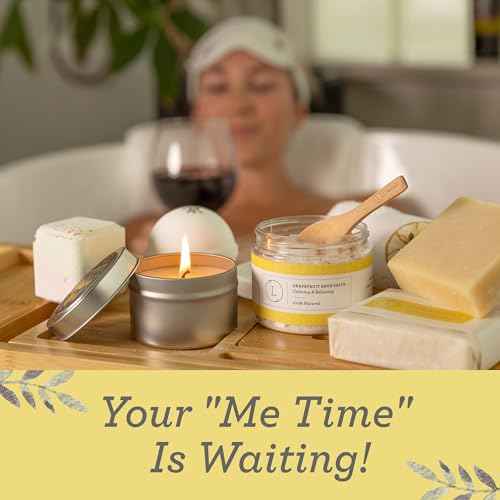 Lizush Luxury Citrus Spa Gift Basket - 15-Piece Handmade Self-Care Set for Relaxation, Perfect Gift for Women, Wife, Mom, or Best Friend - Handmade in the USA