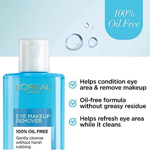 L'Oreal Paris Clean Artiste Oil Free Eye Makeup Remover, 2 Count
