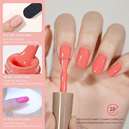 GAOY Coral Orange Gel Nail Polish, Pink Red Neon Gel Polish Kit for Salon Gel Manicure and Nail Art DIY at Home, Halloween Gifts for Women