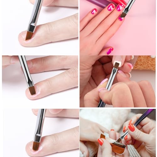 6Pcs Nail Art Brushes Set | Clean Up Brush, Liner, Polish & Extension Gel Brush | Nail Polish Mistake Cleaner for Nail Art DIY, Manicure Tools