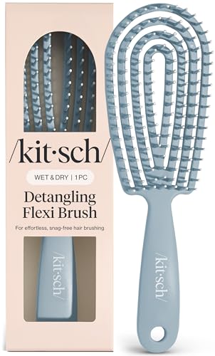 Kitsch Flexi Flow Detangling Hair Brush for Wet or Dry Hair - Haze Blue