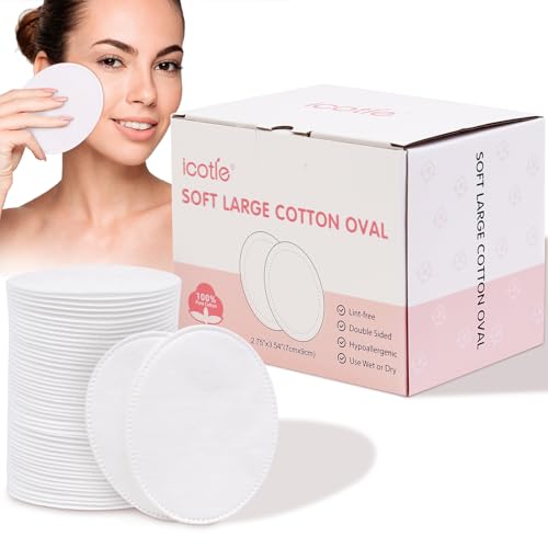 Oval Cotton Pads 100 Count - Ultra-Soft Makeup Remover