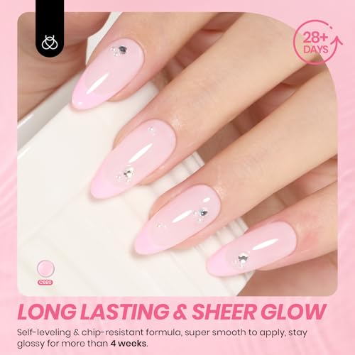 Beetles Nude Gel Nail Polish - Sheer Pink Ballet Tutu, 15ml Long-Lasting Gel