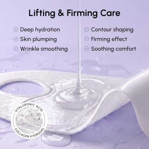 MAREE V Line Lifting Mask with Hyaluronic Acid, 5 Pack, Purple – Jawline & Neck Tightening