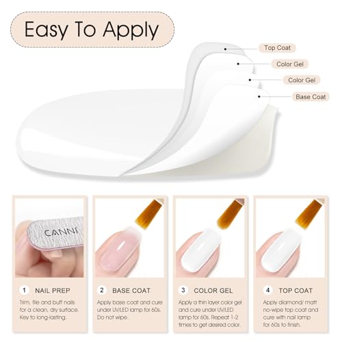 CANNI Pure White Gel Nail Polish 9ml - UV LED Soak Off
