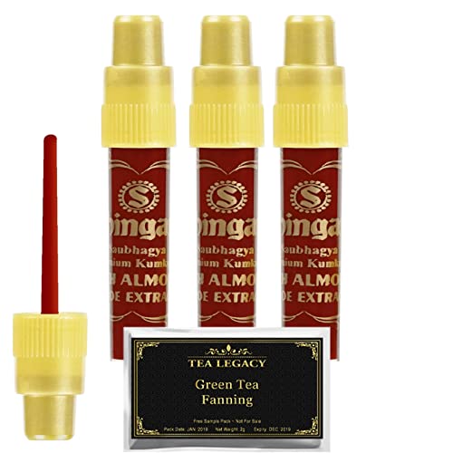 Yogic Mantra Red Bindi Liquid Kumkum - 3 Bottles (5g Each)