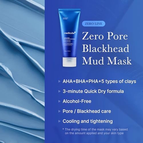 medicube Zero Pore Mud Mask and Brush Set: Zero Pore Mud Facial Mask and Multi Pore Brush & Face Mask Applicator